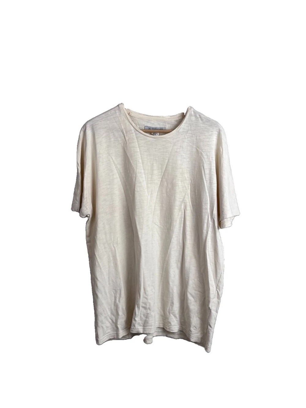 Outerknown Men's Cream White T-shirt XL Short Sleeve Round Neck Top